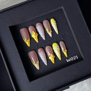 Хит продаж, готические накладки ручной работы в стиле панк-рок для ногтей, черные, красные, пресс-материалы, прижимные пальцы, искусственные ногти - Product Image 4