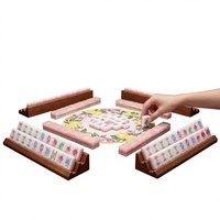 Jeu de Mahjong américain de luxe moderne de haute qualité OEM ODM, 4 couches, 160 tuiles en plastique nacré, pour voyage et soirées
