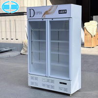 Réfrigérateur vertical pour boissons 828L, 2 portes, façade en verre, pour bar, restaurant, supermarché, usage commercial