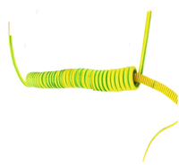 Fil de mise à la terre rétractable en spirale en cuivre sans oxygène jaune-vert à âme unique en PVC pour équipement électronique IP66 12V