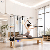 Reformer Cadillac 3 en 1 de Madera de Arce Comercial para Gimnasio, Equipo Completo con Programas