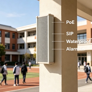 Haut-parleur <span class=keywords><strong>colonne</strong></span> IP Vnetpa 20W, protocole SIP pour système IP PBX, haut-parleur extérieur PoE - Product Image 1