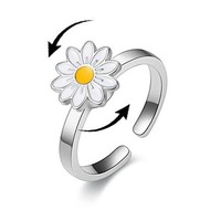 Vente en gros de bagues anti-anxiété rotatives et réglables, plusieurs styles, bijoux pour femmes, bague tournante en cristal, tournesol, papillon