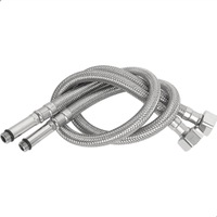 Robinet mitigeur de salle de bain moderne en acier inoxydable 304, avec raccord flexible 50 cm M10x1/2, levier unique, eau froide et chaude