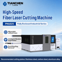 Système de découpe laser à fibre industriel CNC 3 axes entièrement fermé PM6025, haute productivité pour tôles, compatible DXF/DST