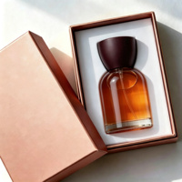 Flacon de parfum en verre vide 30ml 50ml avec bouchon en bois, emballage en boîte cadeau transparente, vente en gros de cosmétiques