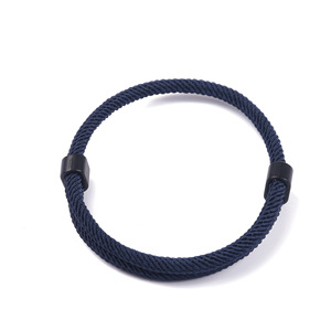 <b>Red</b> Rope Wrap <b>Bracelet</b> Unisex Casual Sporty Style Double Layered Black End Caps Adjustable <b>Bracelets</b> - Product Image 2