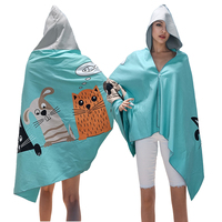 Logo personnalisé broderie changement impression numérique microfibre Cape de plage Surf séchage rapide sans sable Poncho adulte serviette de plage à capuche