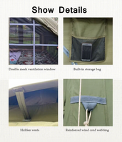 12 ㎡   Tente de camping gonflable 4 saisons, 8-10 personnes, luxe, grande, imperméable, résistante aux UV, Oxford, 1 chambre
