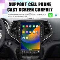 Autoradio 13,6 pouces pour Jeep Cherokee 2014-2021, Android 12, écran vertical, CarPlay, navigation GPS, lecteur multimédia LCD