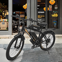 Bicicleta Eléctrica de Reparto de Comida con Doble Batería, Bicicleta Eléctrica de 20Ah+25Ah de Largo Alcance, Bicicleta Eléctrica Urbana