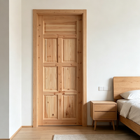 Cottage Style Solid Fir Solid Wood Hinged Door Untreated Timber Door for Leisure Residence