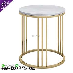 Mesa de Té de Vidrio Templado de Colección Metálica, Mesa de Té Pequeña Creativa, Mesa de Centro de Acero Inoxidable - Product Image 5