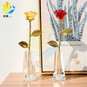 คริสตัลโรสออร์นาเมนต์รูปทรงแปดเหลี่ยมสีสันสดใสตกแต่งบ้านของขวัญสำหรับคู่รักแฟนภรรยาวันเกิดคริสตัลหัตถกรรม - Product Image 2