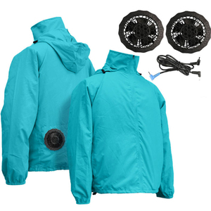 Colorful Sun Protection Skin Cooling <strong>Clothing</strong> With Fan Long Canvas Stand Collar Waterproof Windproof Quick Dry - Product Image 1