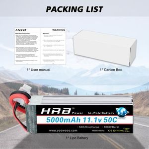 <span class=keywords><strong>HRB</strong></span> 5000mAh แบตเตอรี่3S 11.1V 50C Lipo สำหรับรถ RC/เครื่องบิน RC - Product Image 5