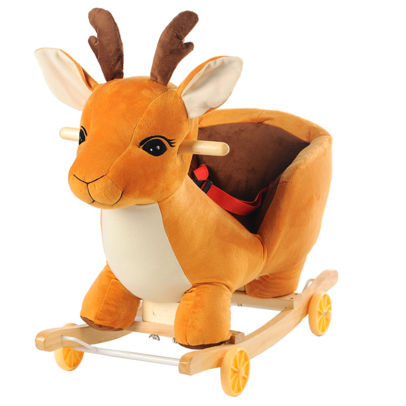 Fauteuil à bascule bébé cerf-animal d'angle