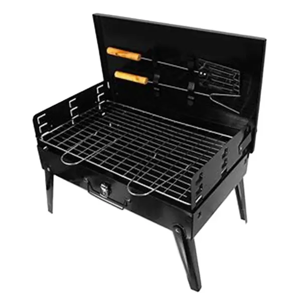 Hoàn hảo Có Thể Gập Lại Thép Không Gỉ BBQ Nướng Flat Top Hibachi Nướng Di Động Than Nướng