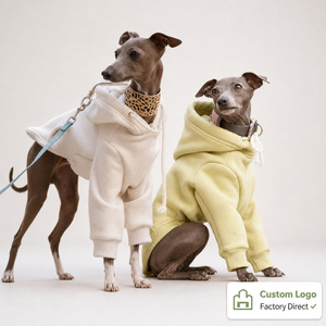 Sweat à capuche rembourré imperméable en coton uni pour <span class=keywords><strong>chien</strong></span>, idéal pour l'automne, l'hiver et le printemps, pour les lévriers italiens, les whippets et les salukis - Product Image 2
