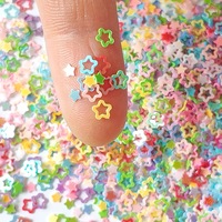 Vente en gros d'accessoires de bricolage colorés en vrac décoration d'ongles à paillettes en forme d'étoile de 4mm