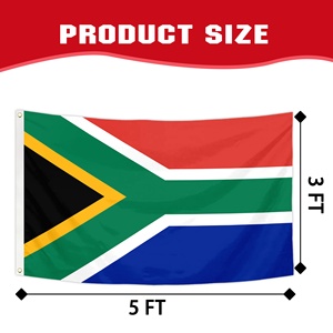 Banderas Personalizadas de Fábrica 90x150cm 3x5 Pies, Bandera Nacional de Sudáfrica, Bandera del País Sudafricano, Sublimación de Poliéster para Exteriores - Product Image 2