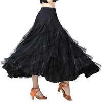 Jupe de danse de salon moderne pour femme Jupe large Swing Long Waltz Prom Competitions and Practice