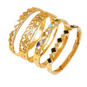 ZGBROTHERS Bracelet de luxe en acier inoxydable couleur or 18 carats avec zircon, motif goutte d'huile, géométrique, micro-incrustation, tendance, étanche - Product Image 6