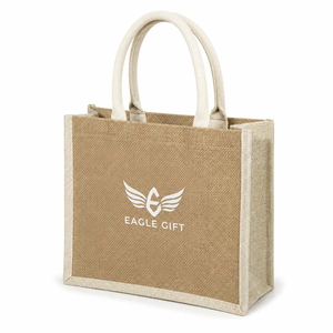 กระเป๋าผ้ากระสอบธรรมชาติ Eagle Gift สีพื้น สไตล์มินิมอล แบบเปิดด้านบน ใช้ได้ทุกฤดู - Product Image 5