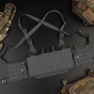 Plate-forme de poitrine de chevalier à dégagement rapide WOSPORT avec pochette magnétique intégrée détachable 5.56 CS MOLLE gilet de poitrine accessoires de chasse - Product Image 3