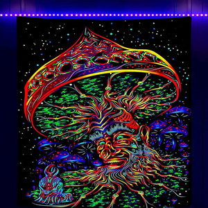 Tenture murale <span class=keywords><strong>Tapisserie</strong></span> lumière noire <span class=keywords><strong>Tapisserie</strong></span> fluorescente Animal Sky <span class=keywords><strong>Tapisserie</strong></span> colorée réactive aux UV Rougeoyante sous la lumière UV - Product Image 4