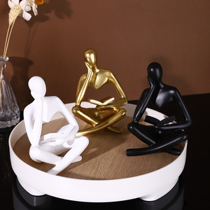 รูปปั้นเรซิ่นนามธรรม Suo Jun ของตกแต่งศิลปะสมัยใหม่สำหรับตกแต่งบ้าน สำนักงาน โต๊ะทำงาน - Product Image 2