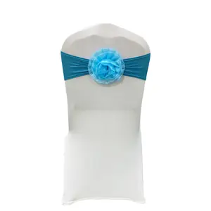 Fasce elastiche Decorative in poliestere Spandex Organza fiore Bowknot sedia fasce per la decorazione di nozze della festa