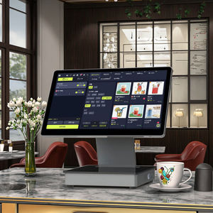 หน้าจอสัมผัสแบบเดี่ยวสำหรับร้านอาหาร GMS <span class=keywords><strong>Google</strong></span> Play Android/<span class=keywords><strong>Windows</strong></span> จอ LCD คู่ ขนาด 15.6 นิ้ว หมุนได้ 45 องศา - Product Image 3