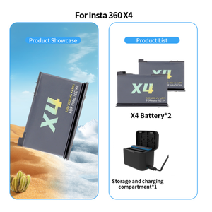 Insta360 X4高品質アクションカメラアクセサリーキットReadyストックバッテリーと充電器 - Product Image 2