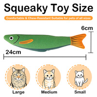 Juguete de peluche duradero con forma de pez para gatos, con sonido, para masticar, interactivo y con movimiento, para venta al por mayor