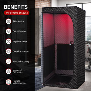 خيمة ساونا جديدة جافة لكامل الجسم قابلة للطي ساونا متنقلة <span class=keywords><strong>1</strong></span> شخص ساونا جافة ورطبة مع ضوء أحمر - Product Image 5