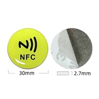 Étiquette NFC anti-métal de haute qualité 13,56 MHz avec adhésif puissant, étiquette NFC en époxy encodée ISO14443A