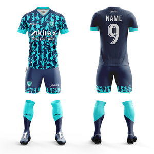 批发便宜的快干透气足球套装定制您自己的品牌标志高品质足球俱乐部足球服套装 - Product Image 2