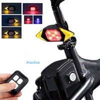 Feu arrière de vélo intelligent télécommandé avec clignotants, rechargeable par USB, alimenté par batterie, équipement de cyclisme, feu de sécurité et d'avertissement
