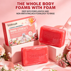 Jabón Artesanal Bosuya con Aroma a <span class=keywords><strong>Rosas</strong></span>, <span class=keywords><strong>para</strong></span> Limpieza, Cuidado, Exfoliación, Hidratación, con Aceites Esenciales, Refrescante <span class=keywords><strong>para</strong></span> Poros, Rostro y Cuerpo, 115g, Venta al Por Mayor - Product Image 1