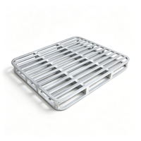Palette industrielle robuste en acier galvanisé double face à caillebotis, entrée 4 voies pour chariots élévateurs, empilable, pour entrepôt, personnalisable
