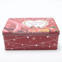 Boîtes carrées en étain à biscuits personnalisées Boîte en étain Noël Boîte cadeau en étain à biscuits en fer