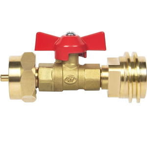 Válvula de mariposa de latón de 1/2 pulgada, válvula de corte manual de gas para conexión a tanque de propano - Product Image 1