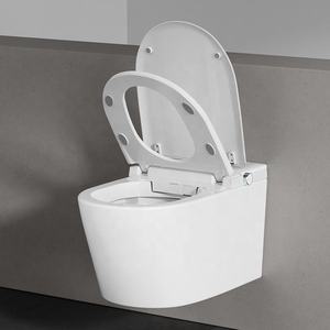WC intelligent sans rebord avec bidet intégré, WC électrique mural avec télécommande, drainage par siphon en P, réservoir d'eau intégré - Product Image 6