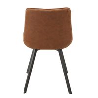 Chaise de salle à manger en cuir PU avec pieds en métal noir, promotion 2026, vente en gros d'usine, prix abordable