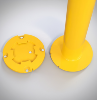Borne de sécurité amovible en acier KAVASS verrouillable 89 mm, poteau de sécurité détachable pour équipement de stationnement en acier, revêtement en poudre jaune