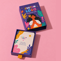 Jeu de cartes d'affirmation personnalisées inspirantes pour la pleine conscience et le bien-être, avec boîte à tiroir coulissant, pour femmes, adolescentes et jeunes adultes