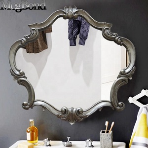 Antique Gold Handmade Art Deco <strong>Plastic</strong> Framed Decorative <strong>Mirrors</strong> for Bathroom - Product Image 1
