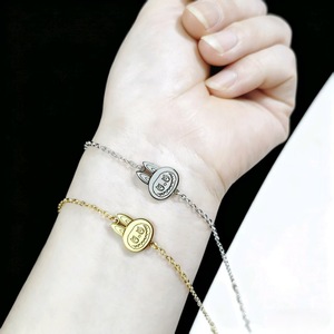 <span class=keywords><strong>Collier</strong></span> tendance pour femme, design mignon <span class=keywords><strong>L</strong></span> a Bu Bu, avec chaîne plaquée or exquise pour un style branché - Product Image 5