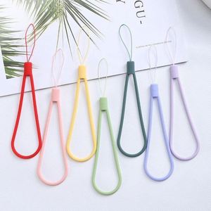 Short Liquid Silicone Phone Lanyard with <b>Braided</b> Texture Pattern Anti-Lost Wrist Strap Mobile Phone Charm for Women Men - Product Image 1